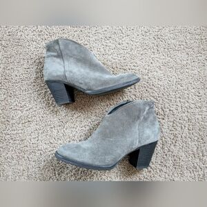 Gray Suede Ankle Bootie 🩶